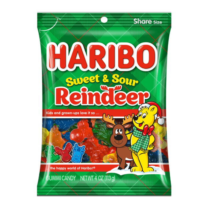 Shop Haribo Sweet & Sour Reindeer - 4oz (113g) -