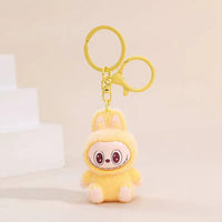 Shop Labubu Mini Keychain Plush Toy - yellow