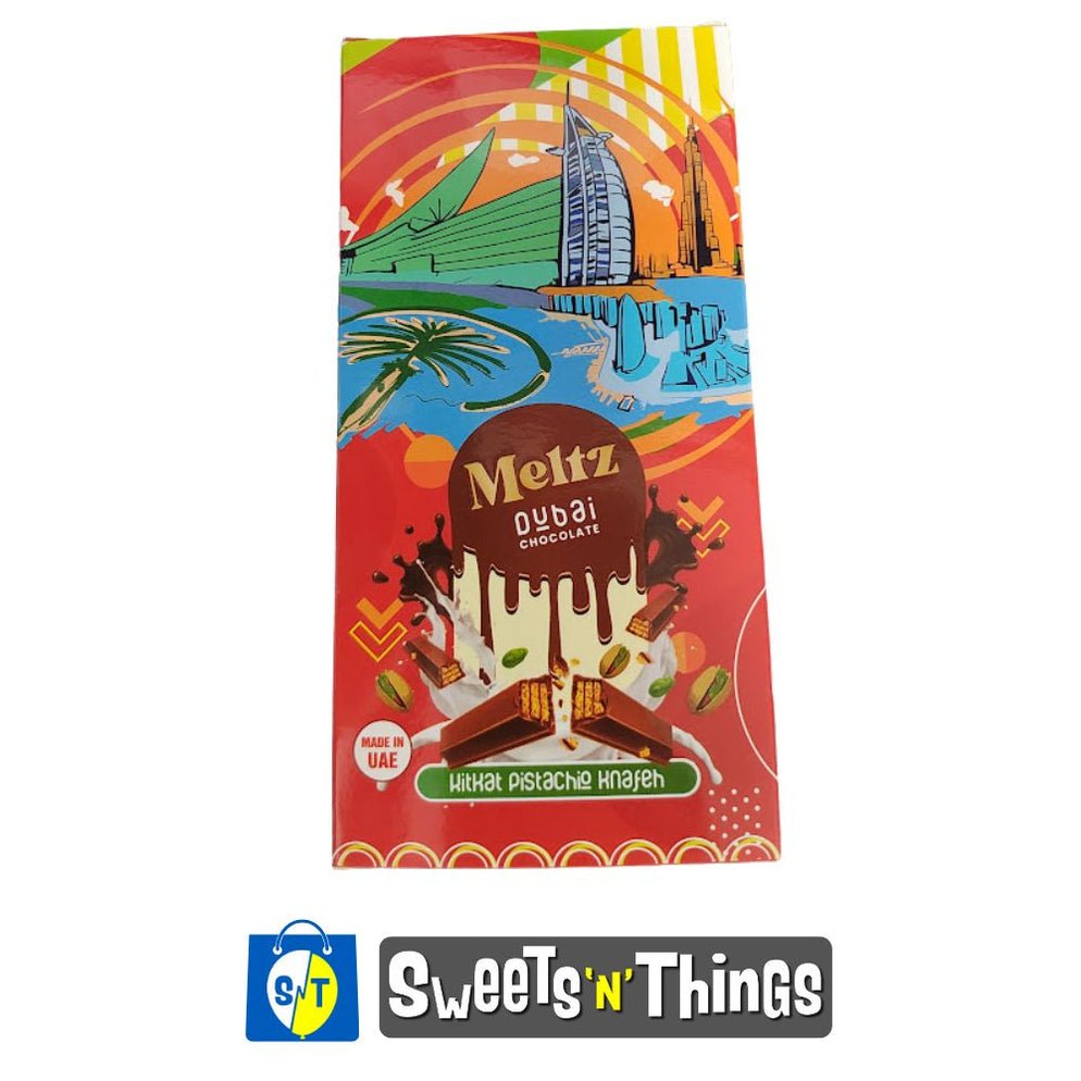 Shop Meltz Pistachio Dubai ORIGINAL Chocolate Bar 192g - Kitkat Pistachio Knafeh (192g)