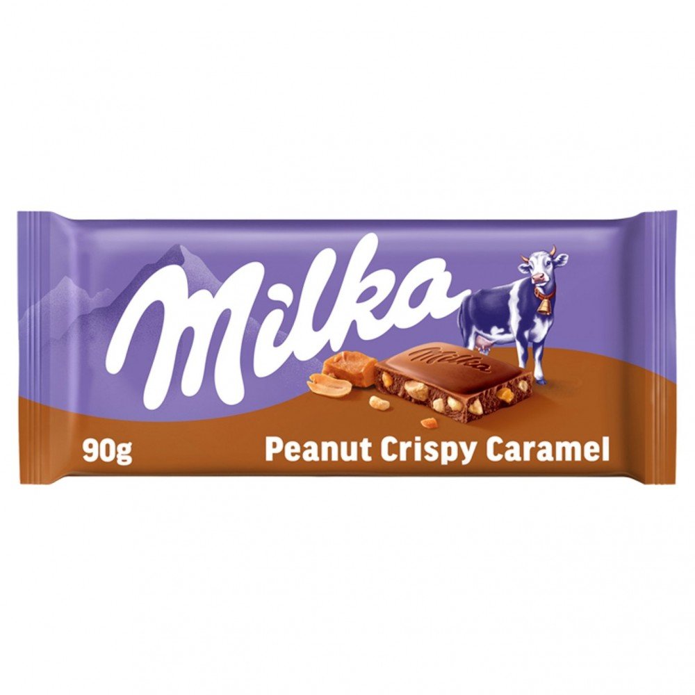 Shop Milka Peanut Crispy Caramel Chocolate Bar (90g) - Single