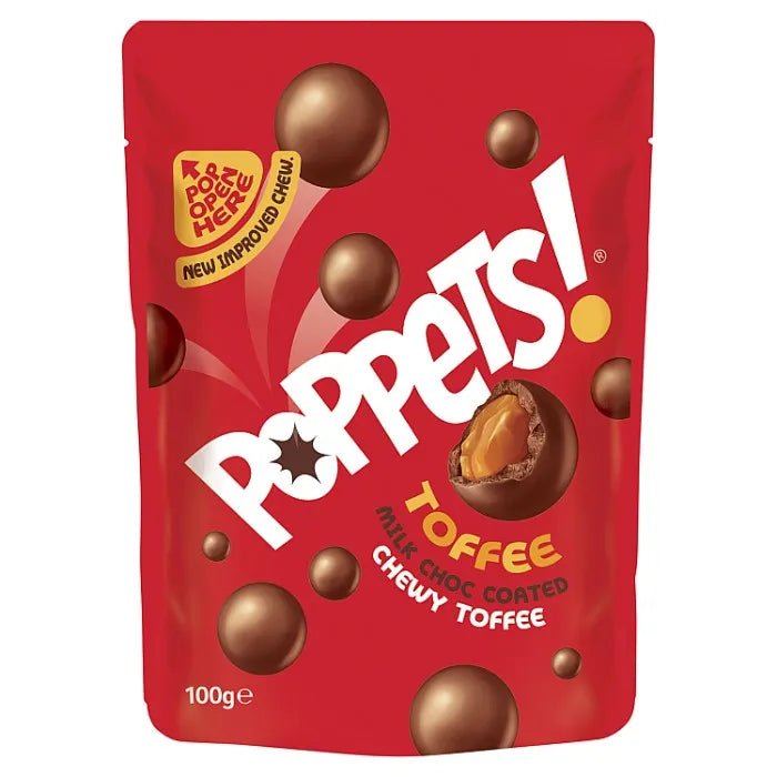Shop Poppets Milk Chocolate Coated Toffee Fudge Pouch - (100g) - Single Pouch