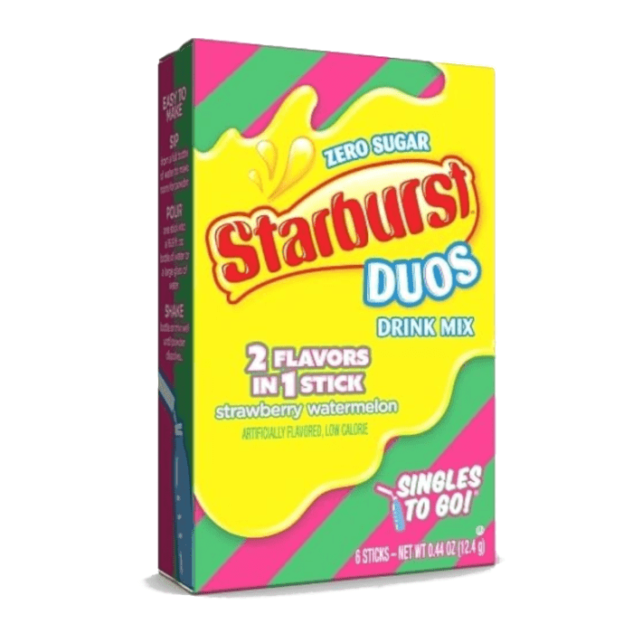 Shop Starburst Singles To Go DUOS Strawberry Watermelon Sugar Free USA - 12.4g - Single Pack