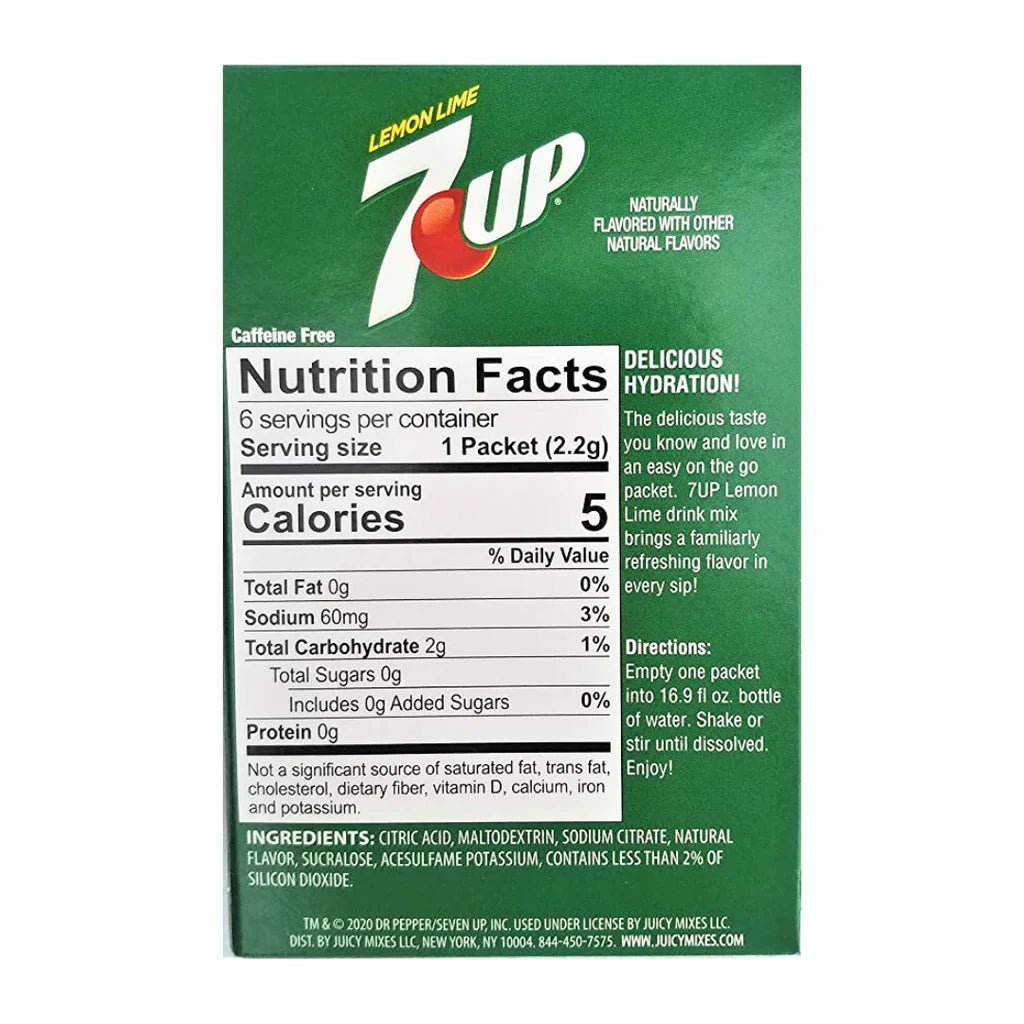 Shop 7up Singles To Go Lemon Lime Drink Mix USA - 0.48oz (13.2g) - Single Pack