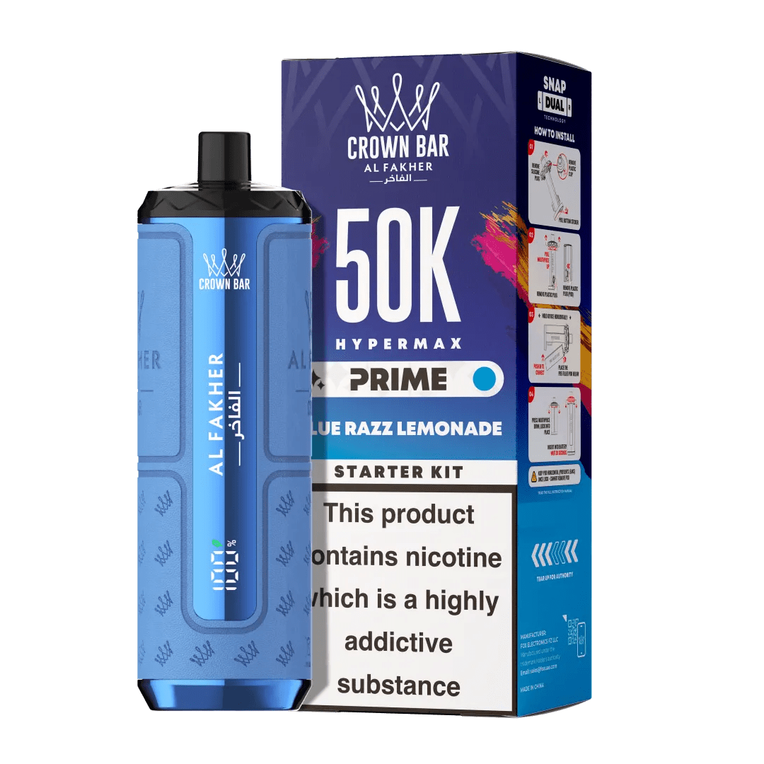 Shop Al Fakher Hypermax Prime 50K Prefilled Pod Kit - Blue Razz Lemonade