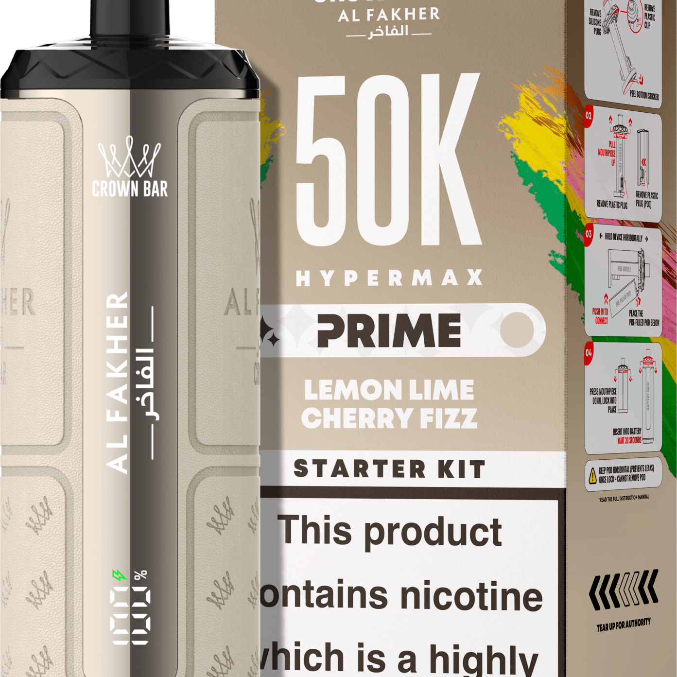 Shop Al Fakher Hypermax Prime 50K Prefilled Pod Kit - Lemon Lime
