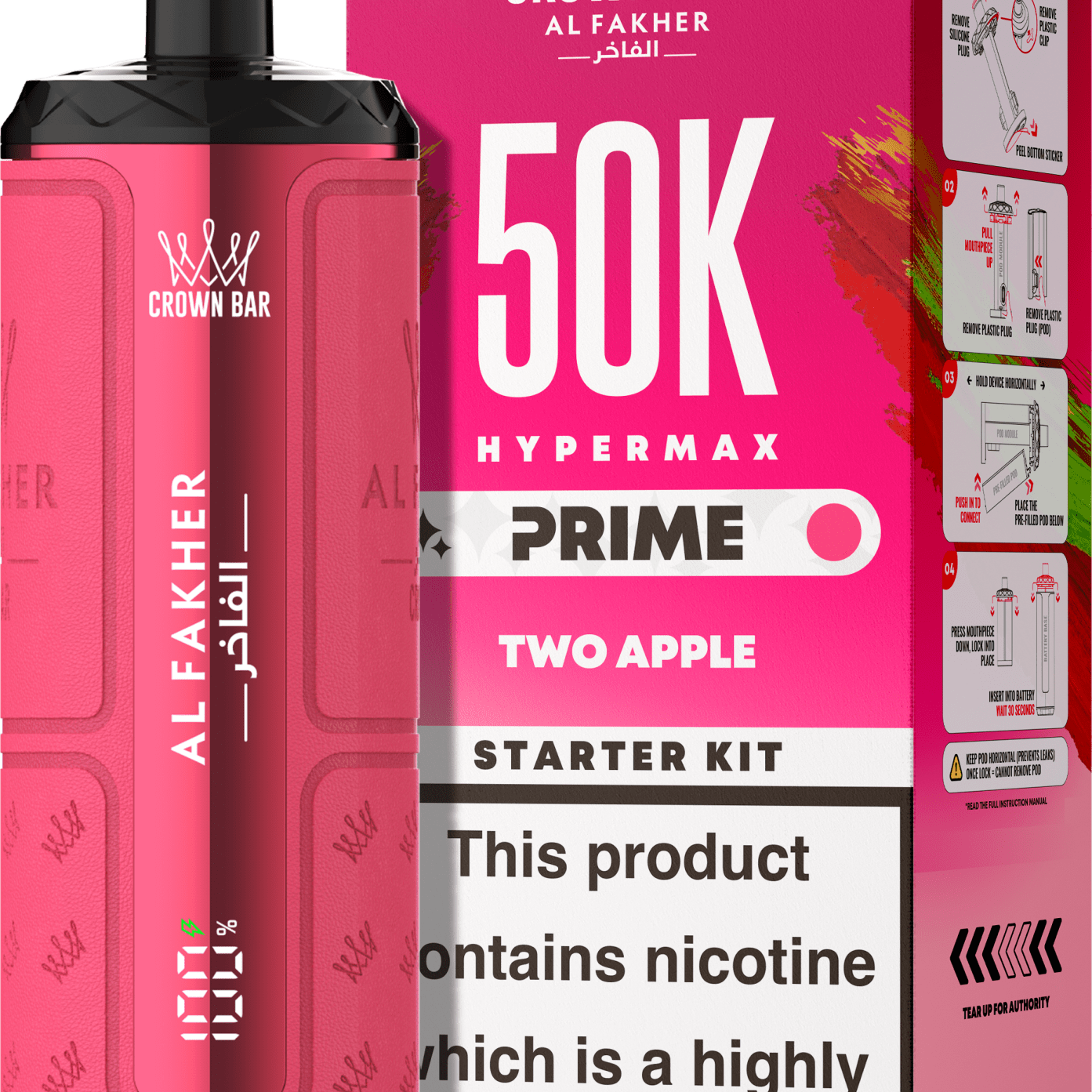 Shop Al Fakher Hypermax Prime 50K Prefilled Pod Kit - Two Apple