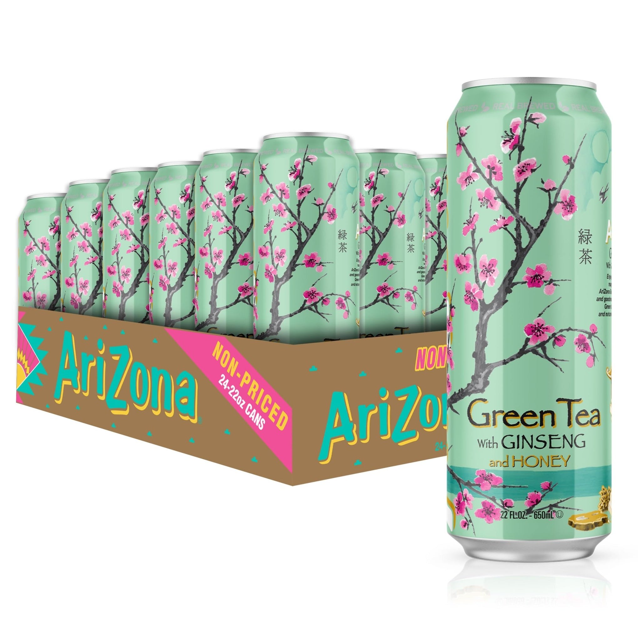 Shop Arizona Green Tea USA Cans 22fl.oz (650ml) - 24 - pack