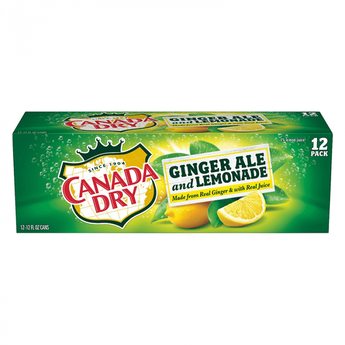 Shop Canada Dry Ginger Ale and Lemonade Pack of 12 - (355 ml) - 