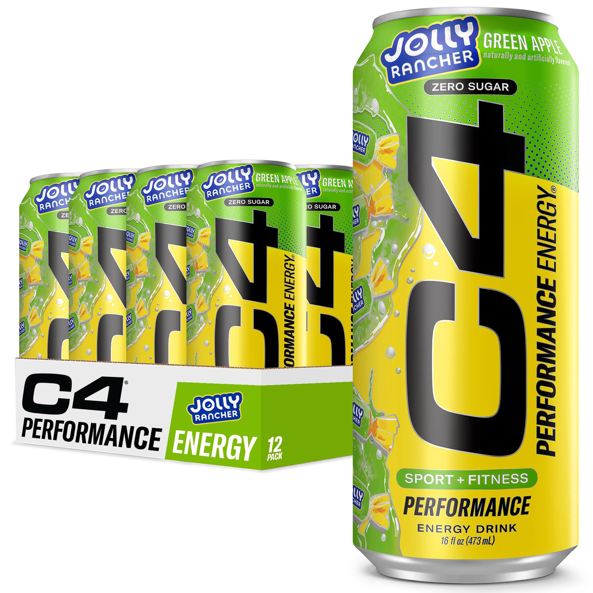 Shop Cellucor C4 Performance Energy Drink | Jolly Rancher Green Apple – 16 Fl Oz (12 Pack) - 