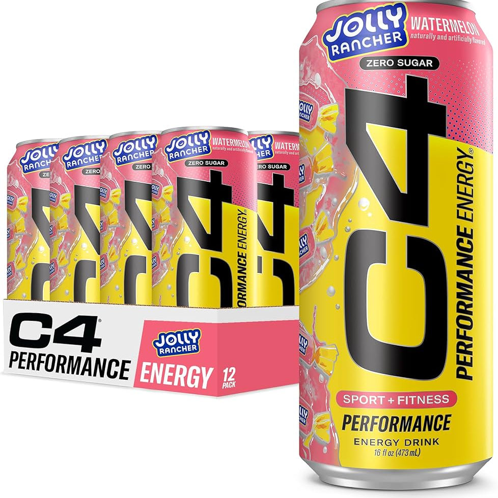 Shop Cellucor C4 Performance Energy Drink | Jolly Rancher Watermelon – 16 Fl Oz (12 Pack) - 