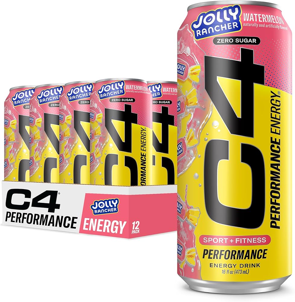 Shop Cellucor C4 Performance Energy Drink | Jolly Rancher Watermelon – 16 Fl Oz (12 Pack) - 
