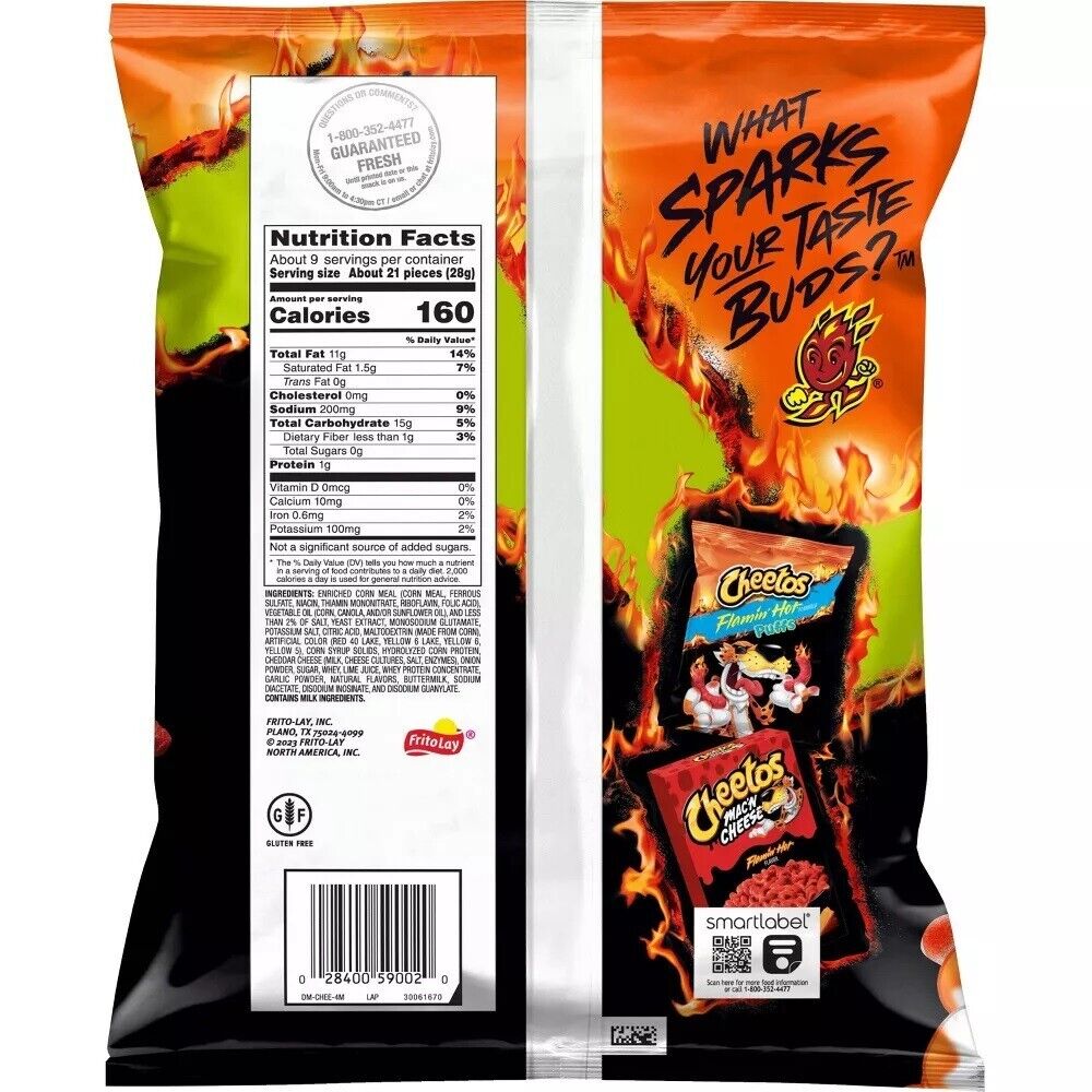 Shop Cheetos Crunchy Flamin' HOT Limon Cheese Flavored New USA Snacks - 8.5oz (240g) - Single Bag