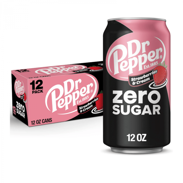 Shop Dr Pepper Strawberries & Cream Zero Sugar 12oz (355ml) - 12 Pack