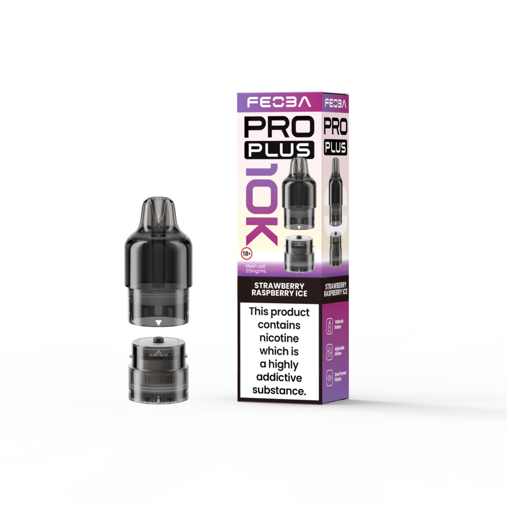 Shop FEOBA Pro Plus 10K Prefilled Pods - Strawberry Raspberry Ice
