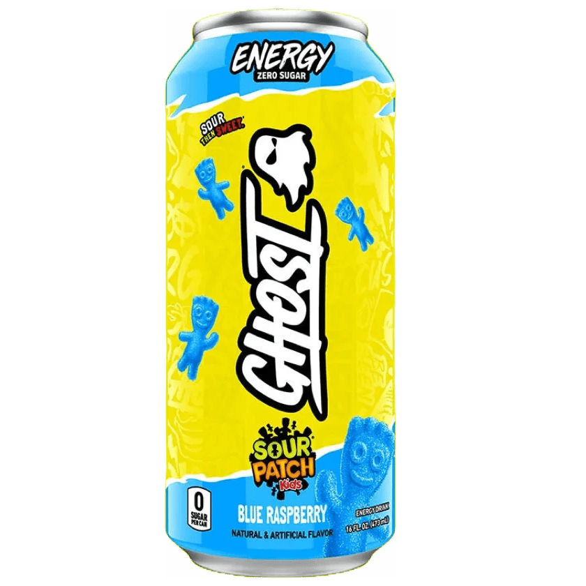 Shop Ghost Energy Drink Sour Patch Kids Blue Raspberry - 16oz (473ml) - single - can - 1