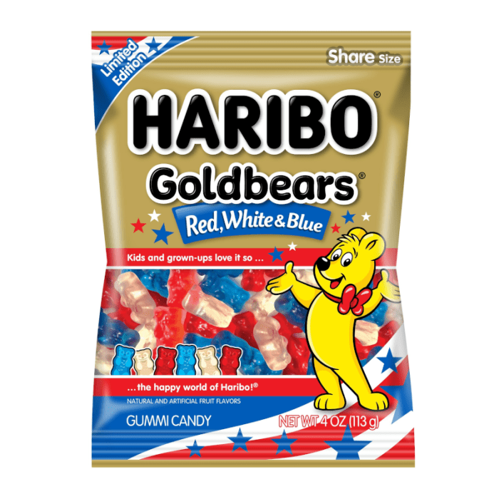 Shop Haribo Gold Bears Red, White & Blue Peg Bag 4oz (113g) - 
