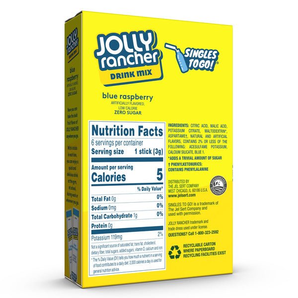 Shop Jolly Rancher Singles To Go Drink Mix Blue Raspberry - 0.65oz (18.4g) - single - pack