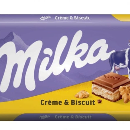Shop Milka Cream & Biscuit Chocolate Bar (100g) - Single
