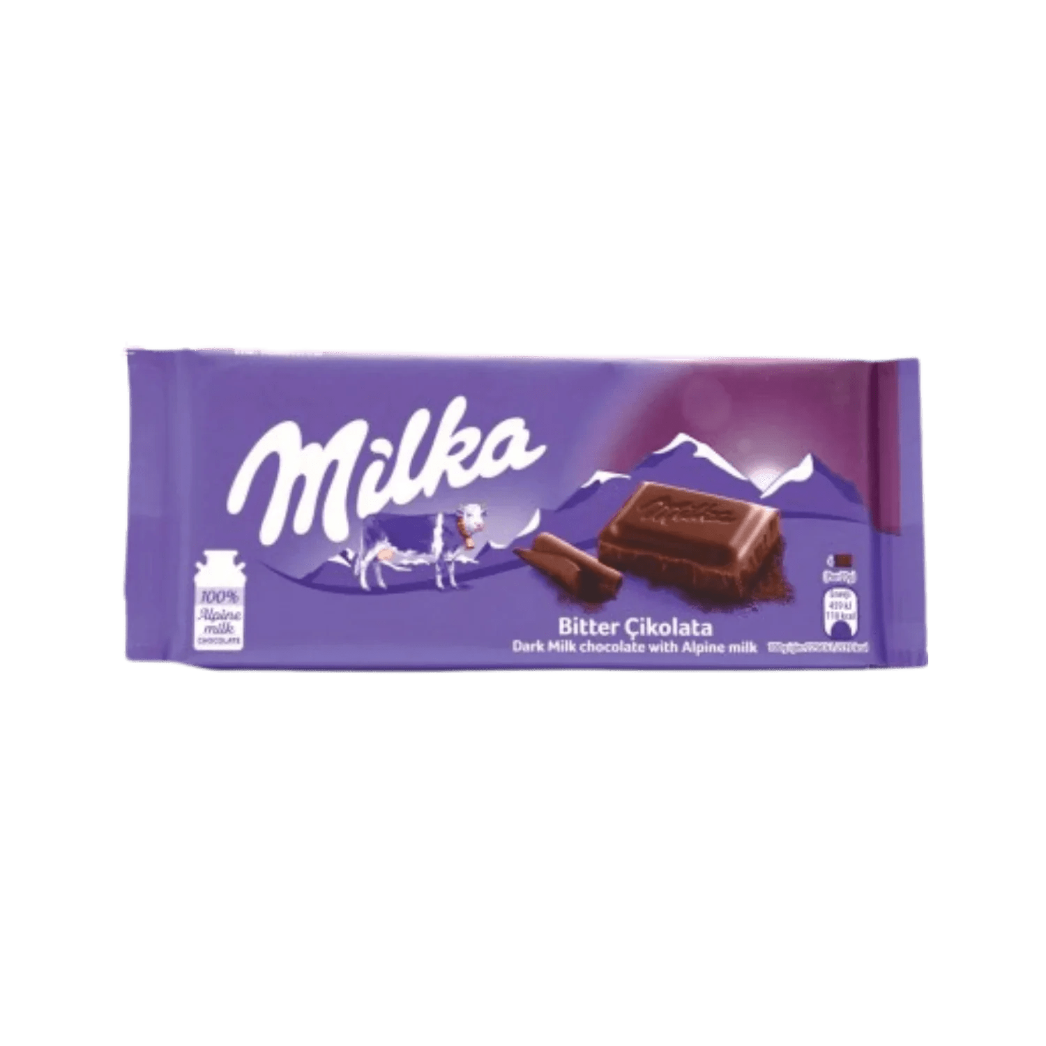 Shop Milka Dark Chocolate With Alpine Milk Chocolate Bar (100g) - Single
