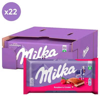 Shop Milka Raspberry Cream Chocolate Bar (100g) - Box of 22
