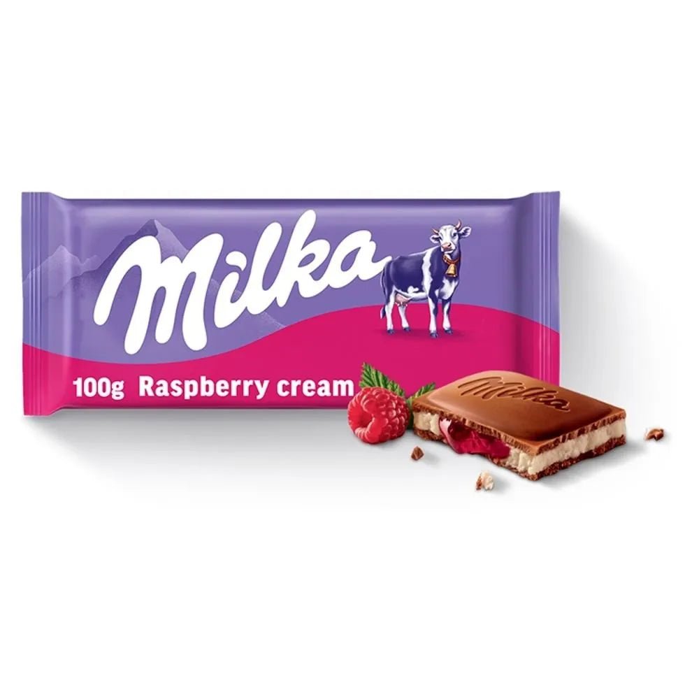 Shop Milka Raspberry Cream Chocolate Bar (100g) - Single