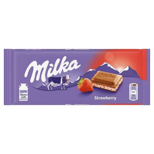 Shop Milka Strawberry Chocolate Bar (100g) - Single