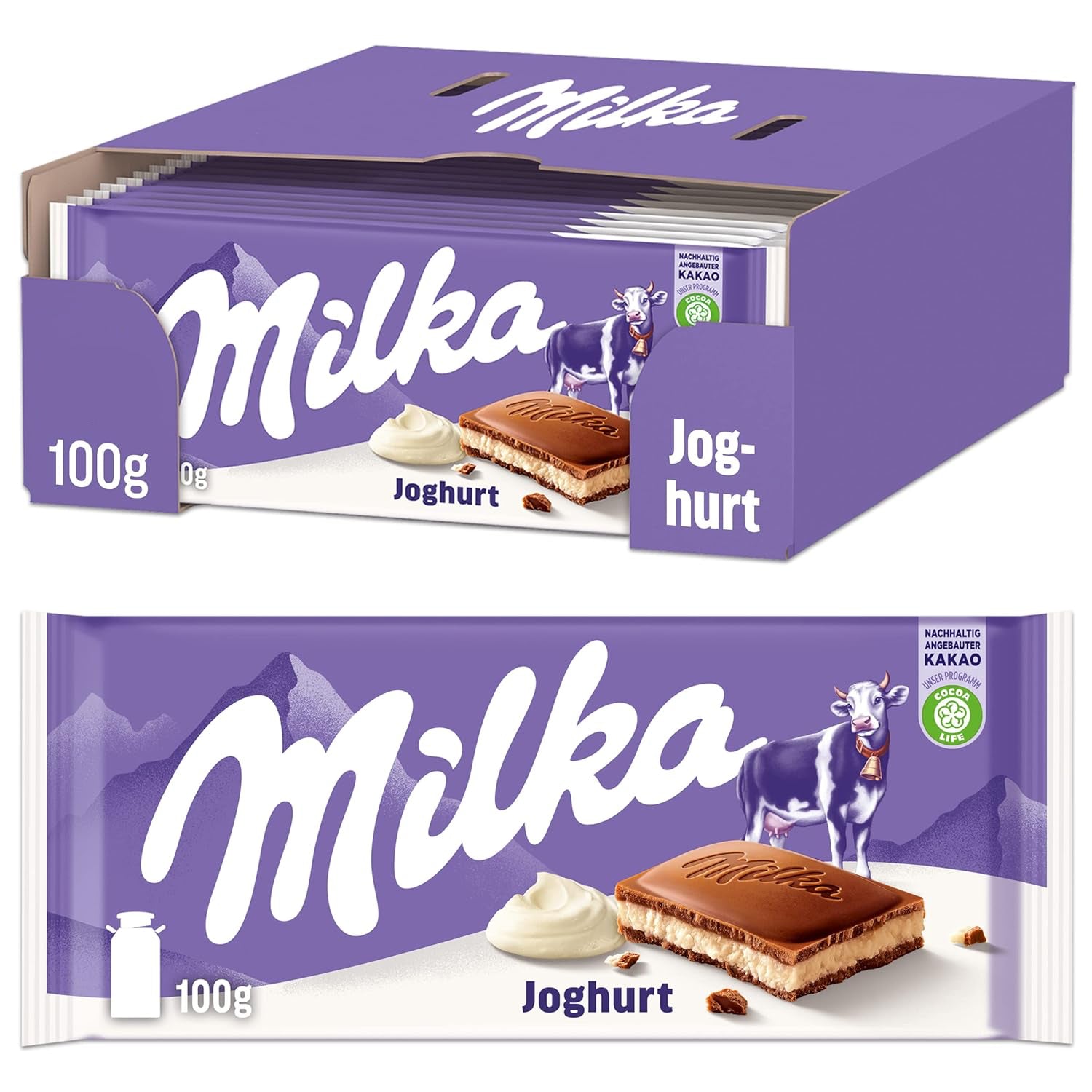 Shop Milka Yogurt Jughort Chocolate Bar (100g) - Box of 22
