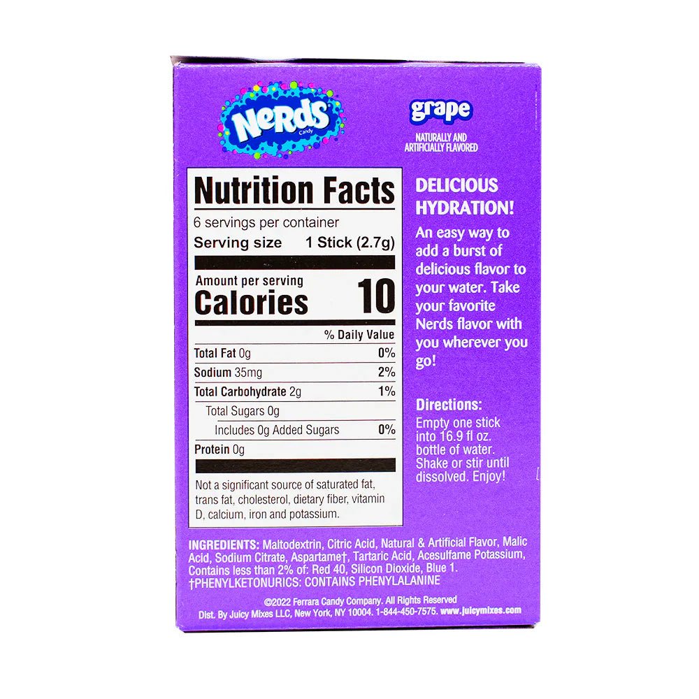 Shop Nerds Singles To Go Grape Flavour Zero Sugar USA - 0.6oz (16.2g) - Single Pack