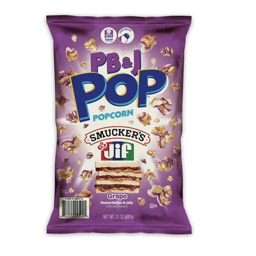 Shop Peanut Butter & Jelly Grape Pop Popcorn Smucker's & Jif -  5.25oz (149g) - Single