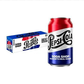 Shop Pepsi Soda Shop with Real Sugar USA - 12oz (355ml) - 12 Pack