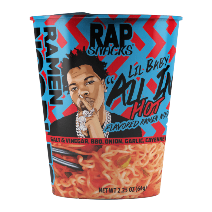 Shop Rap Snacks All In - Hot Flavored Ramen Noodles - 2.25oz (64g) - 