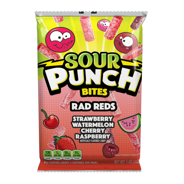 Shop Sour Punch Bites Rad Reds Peg Bag 5oz (140g) halal - 