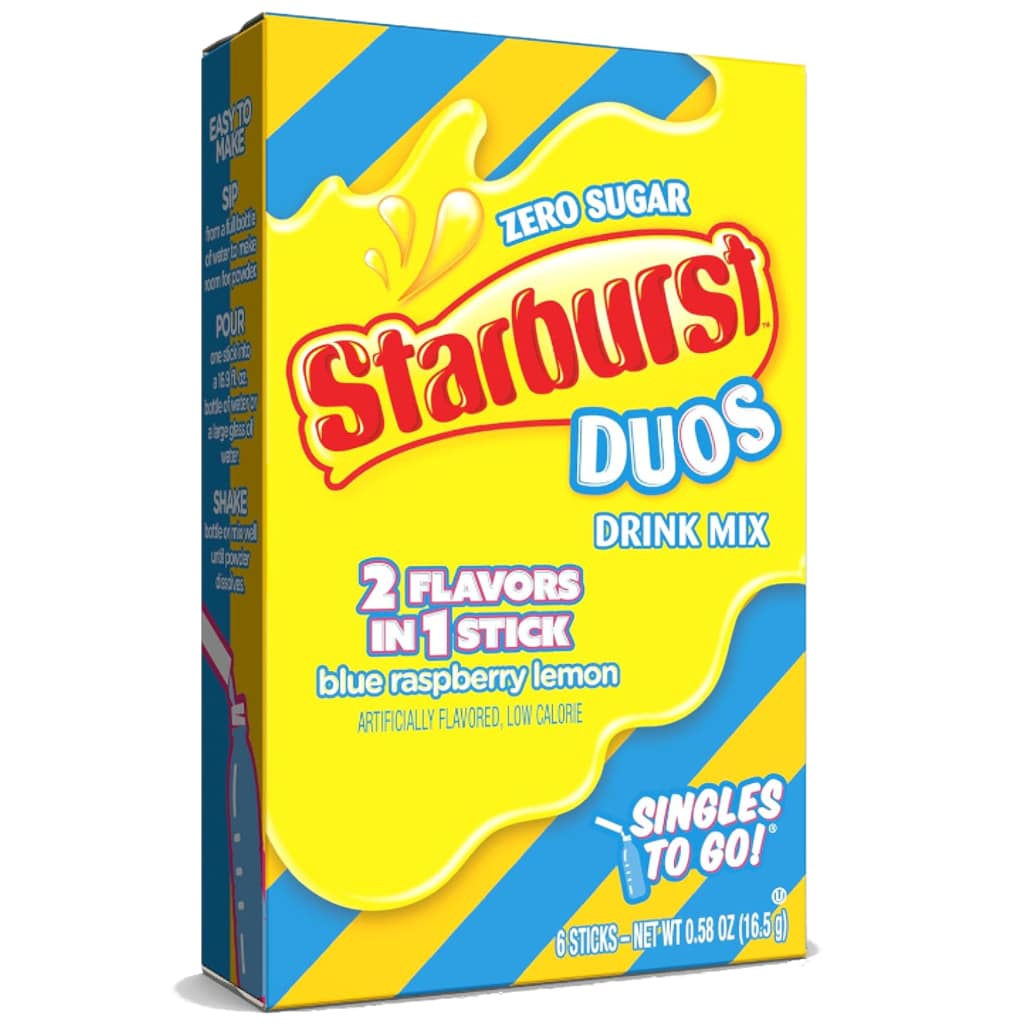 Shop Starburst Singles To Go DUOS Blue Raspberry Lemon Sugar Free USA - 12.4g - Single Pack