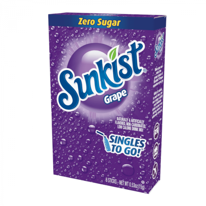Shop Sunkist Grape Zero Sugar Singles to Go USA - 0.53oz (15g) - Single Pack