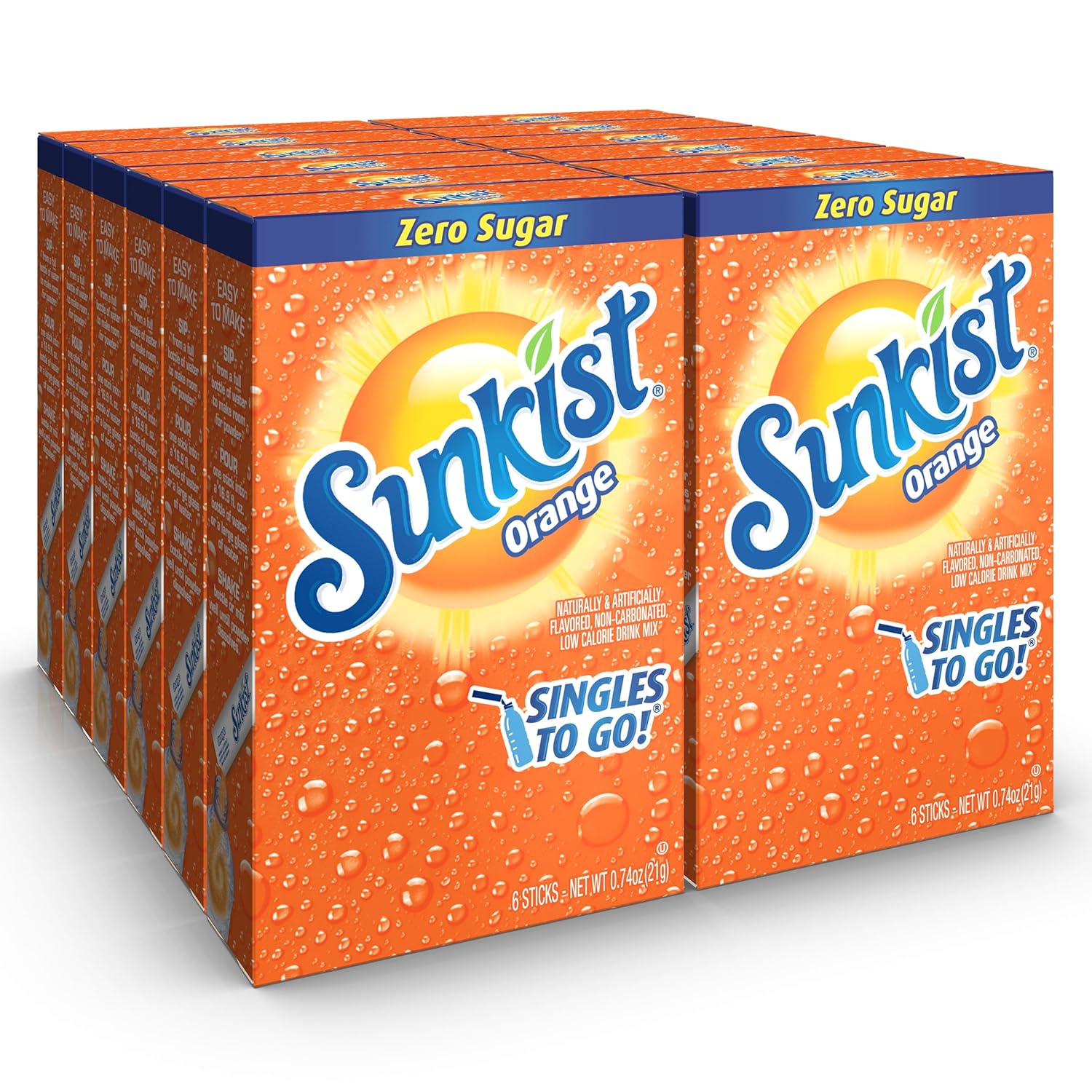 Shop Sunkist Orange Zero Sugar Singles to Go USA - 0.74oz (21g) - Box Of 12