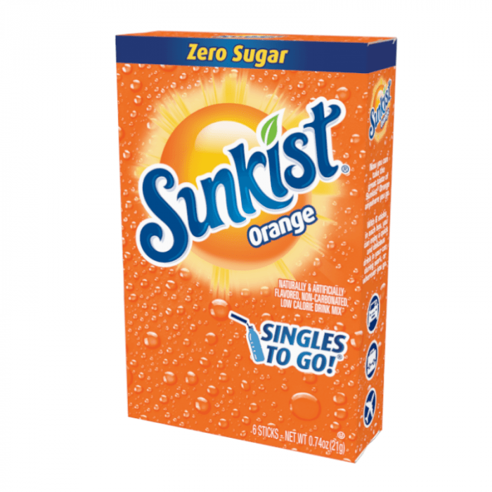 Shop Sunkist Orange Zero Sugar Singles to Go USA - 0.74oz (21g) - Single Pack