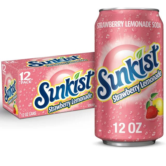 Shop Sunkist Strawberry Lemonade Flavour Soda USA - 12fl.oz (355ml) - 12 Pack