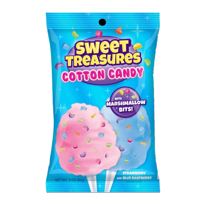 Shop Sweet Treasures Cotton Candy Strawberry & Blue Raspberry Flavour - 3oz (85g) - 