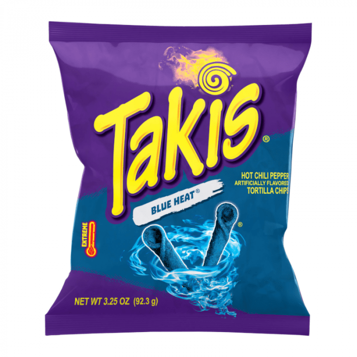 Shop Takis Blue Heat Tortilla Corn Chips (80g) - Pack of 18 - 