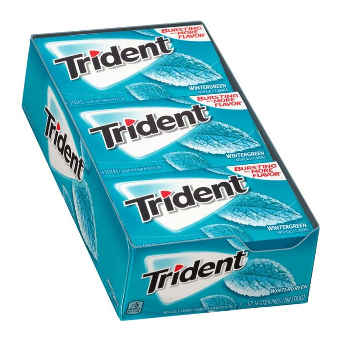 Shop Trident Wintergreen Gum (14 pieces) - Box of 12