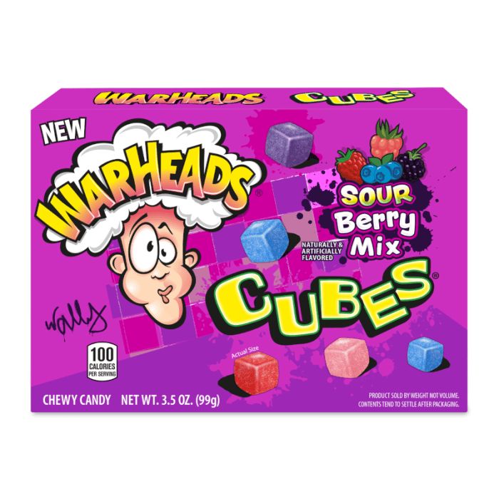 Shop Warheads Berry Mix Cubes Theater Box - 3.5oz (99g) - 