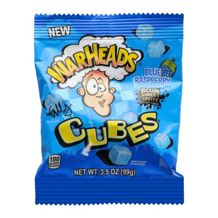Shop Warheads Blue Raspberry Cubes 3.5oz (99g) - 