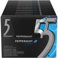 Shop Wrigleys 5 Gum Cobalt Peppermint Flavoured Sugarfree Chewing Gum - Box of 10