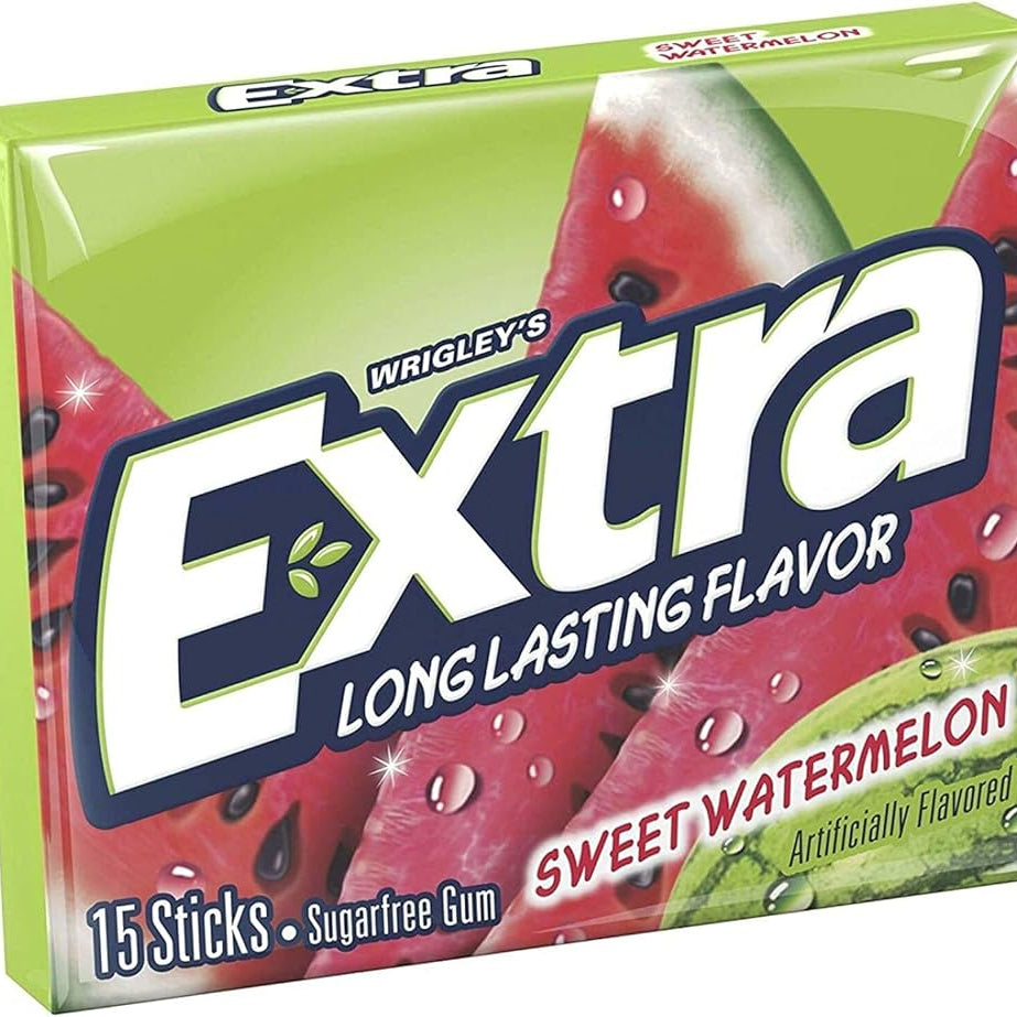Shop Wrigleys Extra Sweet Watermelon Flavoured Sugar free Chewing Gum - Single Pack