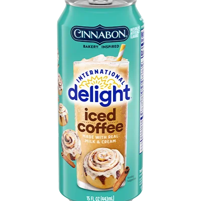Cinnabon Iced Coffee, International Delight Cinnabon Coffee, best iced coffee drinks, cinnamon roll coffee drink, sweet iced coffee, dessert-inspired coffee, Cinnabon coffee flavor, International Delight 15 fl oz, coffee with cinnamon flavor.